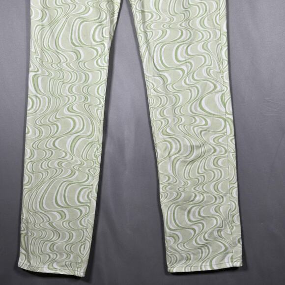 ASOS Design Tall Jeans Womens 28/36 Green Swirl Print High Rise Straight Leg - Picture 3 of 9